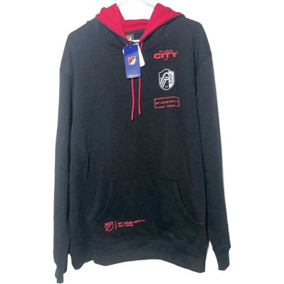 MLS Other - St Louis City SC MLS Hoodie 2XL Black Red Pullover Sweatshirt Soccer Fan New NWT
